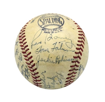 1947 Brooklyn Dodgers NL Ford Frick Team Signed Baseball - Jackie Robinsons Rookie Year (JSA)